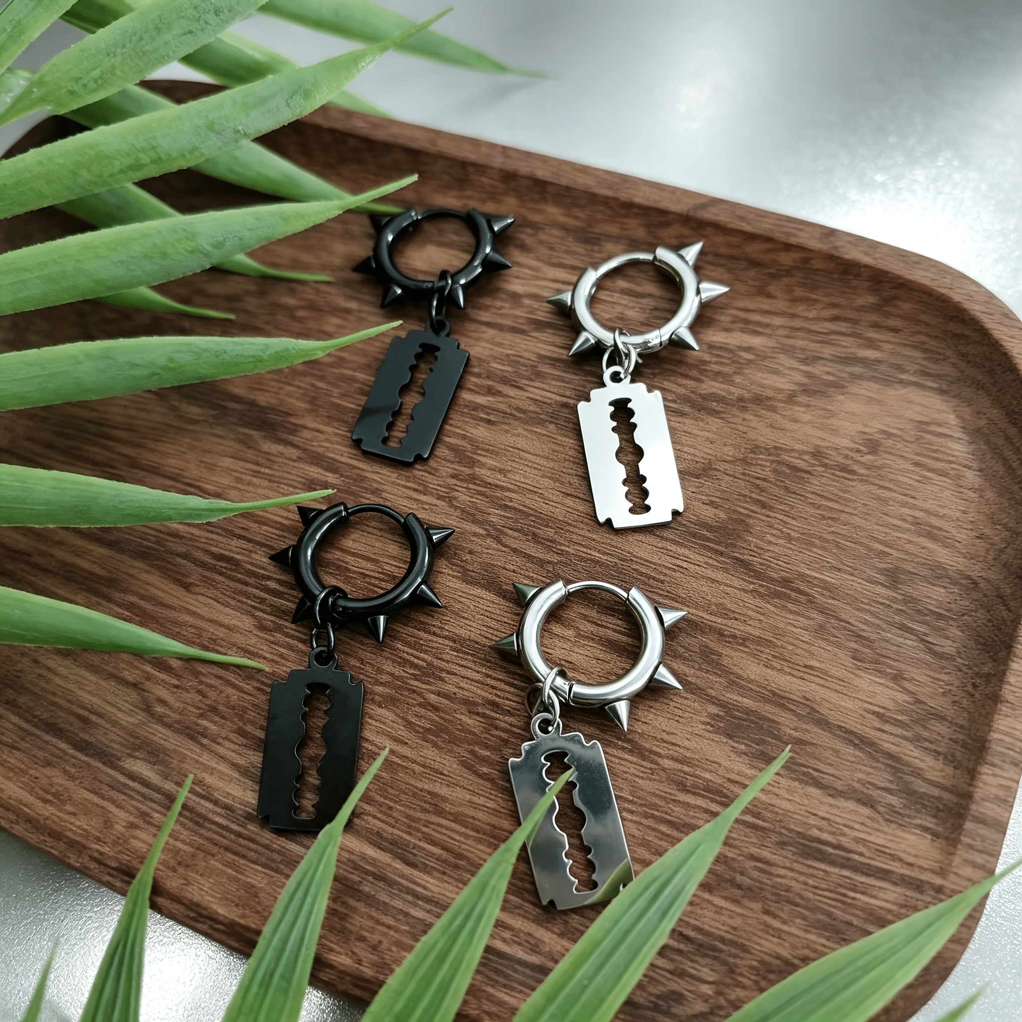 4pcs Bad Street-Style Dangling Earrings Set